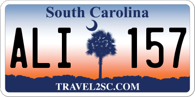 SC license plate ALI157