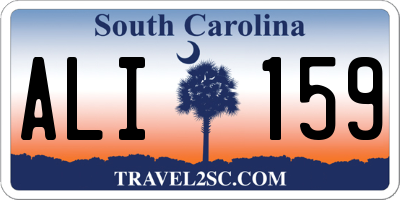 SC license plate ALI159