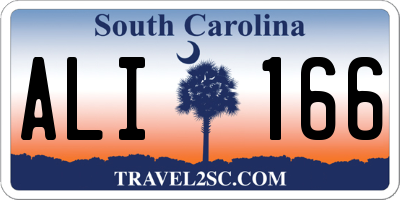 SC license plate ALI166