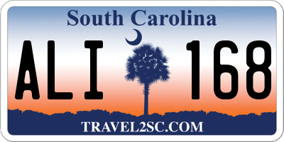 SC license plate ALI168