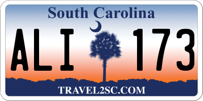 SC license plate ALI173