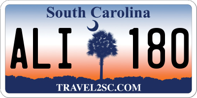 SC license plate ALI180