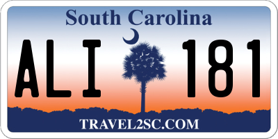 SC license plate ALI181