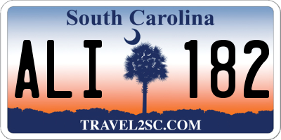 SC license plate ALI182