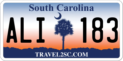 SC license plate ALI183