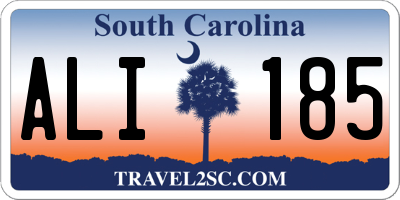 SC license plate ALI185