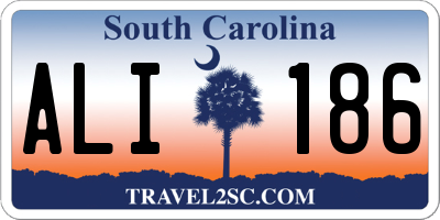 SC license plate ALI186