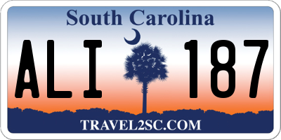 SC license plate ALI187