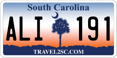 SC license plate ALI191