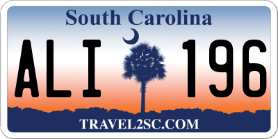 SC license plate ALI196