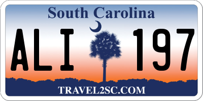 SC license plate ALI197