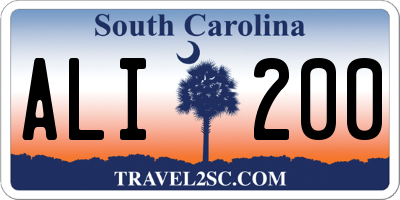 SC license plate ALI200