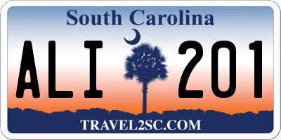 SC license plate ALI201