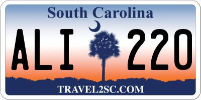 SC license plate ALI220