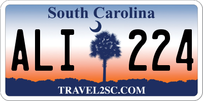 SC license plate ALI224