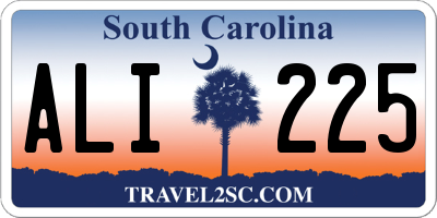 SC license plate ALI225
