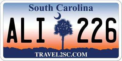 SC license plate ALI226