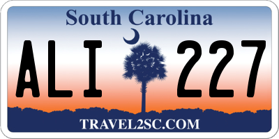 SC license plate ALI227