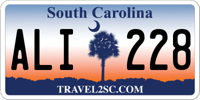 SC license plate ALI228