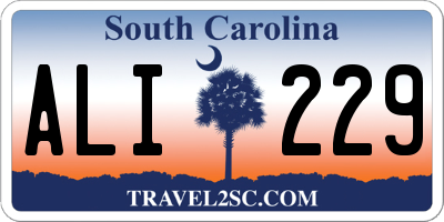 SC license plate ALI229