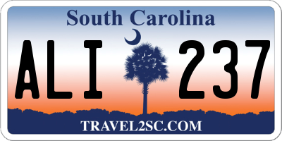 SC license plate ALI237