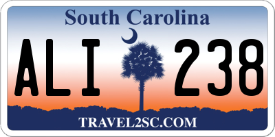SC license plate ALI238