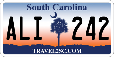 SC license plate ALI242