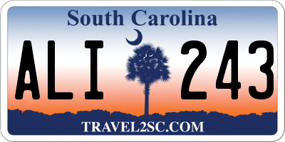 SC license plate ALI243