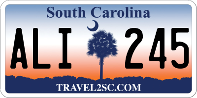 SC license plate ALI245