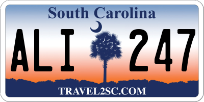 SC license plate ALI247