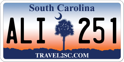 SC license plate ALI251
