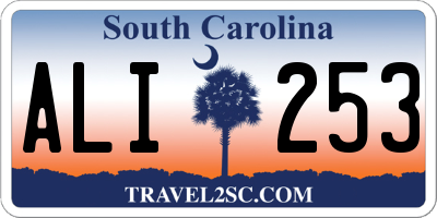 SC license plate ALI253