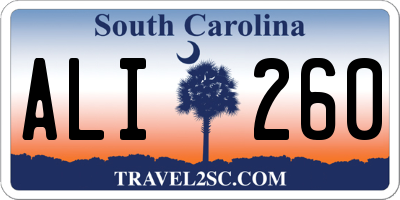 SC license plate ALI260