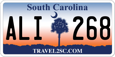 SC license plate ALI268
