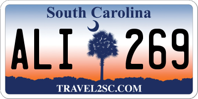 SC license plate ALI269