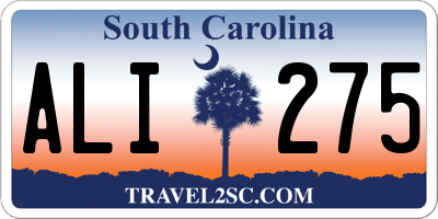 SC license plate ALI275