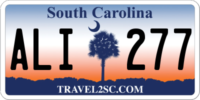 SC license plate ALI277