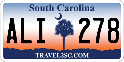SC license plate ALI278