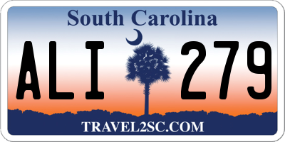 SC license plate ALI279