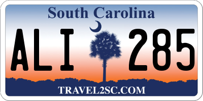 SC license plate ALI285
