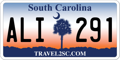 SC license plate ALI291