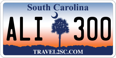 SC license plate ALI300