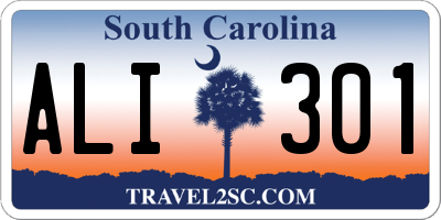 SC license plate ALI301