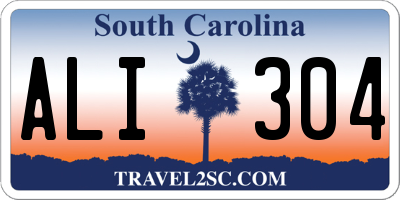 SC license plate ALI304