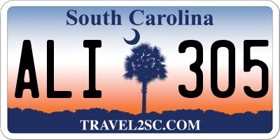 SC license plate ALI305