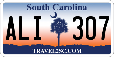 SC license plate ALI307
