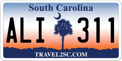 SC license plate ALI311