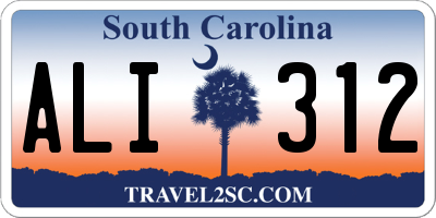 SC license plate ALI312