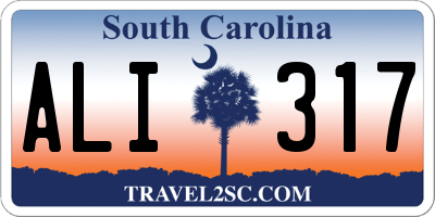 SC license plate ALI317