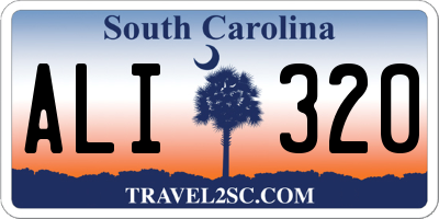SC license plate ALI320